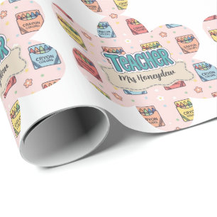 Papier Cadeau Motif de crayon d'appréciation de professeur migno