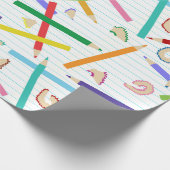 Papier Cadeau Motif de crayons colorés (Coin)
