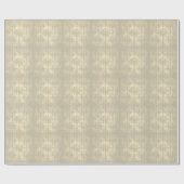 Papier Cadeau Motif de créme neutre Tan Double Damask (Plat)