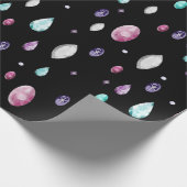 Papier Cadeau Motif de cristal et de pierre gemme (Coin)