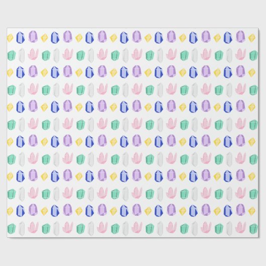 Papier Cadeau Motif de cristaux colorés (Plat)