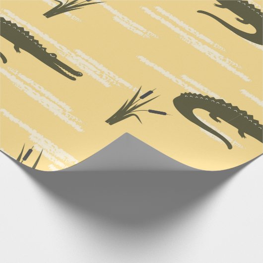 Papier Cadeau Motif de crocodiles sans couture. Rangeur jaune vi (Coin)