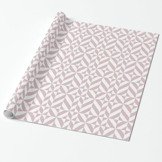 Papier Cadeau Motif de cube géométrique Mauve (Déroulé)