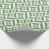 Papier Cadeau Motif de cube vert laiton foncé (Coin)