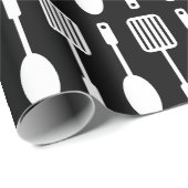 Papier Cadeau Motif de Cuisine de cuisine rétro (Coin rond)