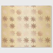 Papier Cadeau Motif de cuivre élégant de Noël de flocon de neige (Plat)