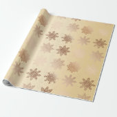 Papier Cadeau Motif de cuivre élégant de Noël de flocon de neige (Déroulé)