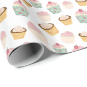 Papier Cadeau Motif de cupcake (Coin rond)