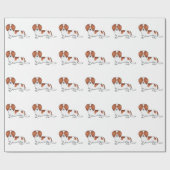 Papier Cadeau Motif de Dachshund de Dachshund caricature de chie (Plat)