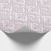 Papier Cadeau Motif de Damas blanc violet clair (Coin)