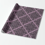 Papier Cadeau Motif de Damas Vintage mauve et noir<br><div class="desc">Papier d'emballage motif vintage à thème paris violet et noir.</div>
