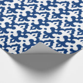 Papier Cadeau Motif de damassé d'Ikat de Marocain, bleu de (Coin)