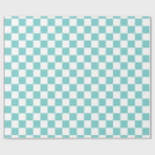 Papier Cadeau Motif de damier d'Aqua (Plat)