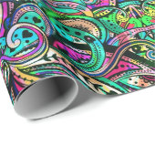 Papier Cadeau Motif de  de tourbillons psychédéliques sauvages c (Coin rond)