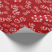 Papier Cadeau Motif de dés rouges amusant (Coin)