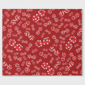 Papier Cadeau Motif de dés rouges amusant (Plat)