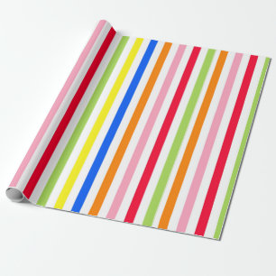 Papier Cadeau Motif de design de rayures vibrantes et colorées