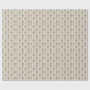 Papier Cadeau Motif de design floral damassé or luxe sans coutur