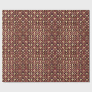 Papier Cadeau Motif de design royal en velours rouge à fleur de