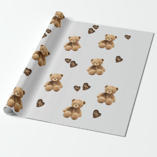Papier Cadeau motif de dessin animé de l'ours mignon