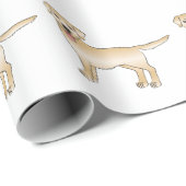 Papier Cadeau Motif de dessin de chien de trieur du Labrador jau (Coin rond)