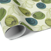 Papier Cadeau Motif de dessin de croquis vert olive (Coin rond)