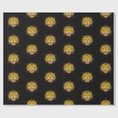 Papier Cadeau Motif de dessin de tigre (Plat)