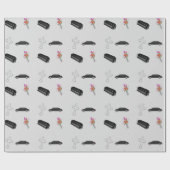 Papier Cadeau Motif de deuil gris (Plat)