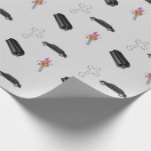 Papier Cadeau Motif de deuil gris (Coin)