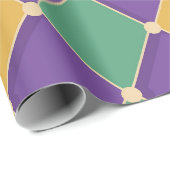 Papier Cadeau Motif de diamant Festive Arlequin (Coin rond)