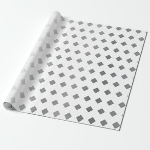 Papier Cadeau Motif de diamants blanc gris argenté décoratif