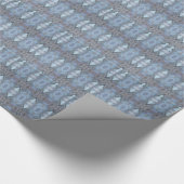 Papier Cadeau Motif de diamants croisés géométriques bleu noir (Coin)