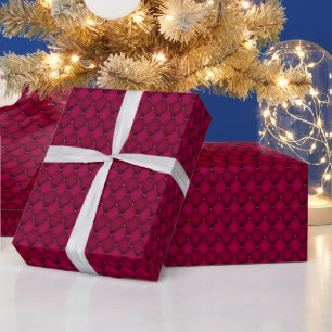 Papier Cadeau Motif de diamants de Bourgogne et d'or