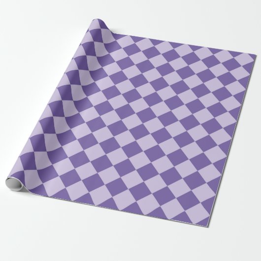 Papier Cadeau Motif de diamants de Checker Violet (Déroulé)