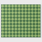 Papier Cadeau Motif de diamants Green Checker (Plat)