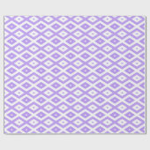 Papier Cadeau Motif de diamants violet et blanc (Plat)