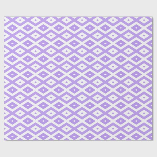 Papier Cadeau Motif de diamants violet et blanc (Plat)