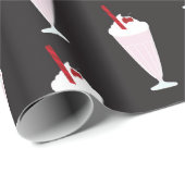 Papier Cadeau motif de Diner Milkshakes 1950 (Coin rond)