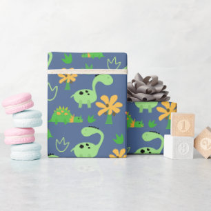 Papier Cadeau Motif de dinosaure coloré
