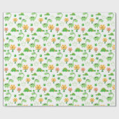 Papier Cadeau Motif de dinosaure coloré  (Plat)