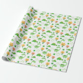 Papier Cadeau Motif de dinosaure coloré  (Déroulé)