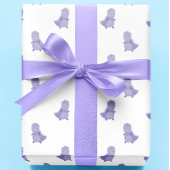 Papier Cadeau Motif de dinosaure de bébé bleu violet