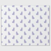 Papier Cadeau Motif de dinosaure de bébé bleu violet (Plat)
