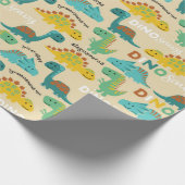 Papier Cadeau Motif de dinosaures colorés (Coin)