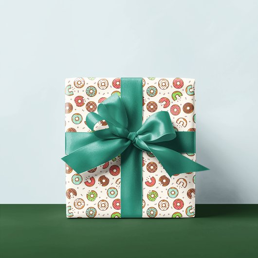 Papier Cadeau Motif de donut | Crème vanille