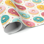 Papier Cadeau Motif de Donuts (Coin rond)