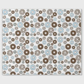 Papier Cadeau Motif De Donuts, Donuts Bleus, Donuts Brown (Plat)