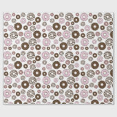 Papier Cadeau Motif De Donuts, Donuts Roses, Donuts Brown (Plat)