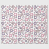 Papier Cadeau Motif De Donuts, Donuts Roses, Donuts Violets (Plat)
