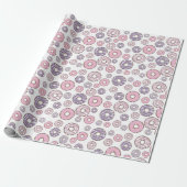 Papier Cadeau Motif De Donuts, Donuts Roses, Donuts Violets (Déroulé)